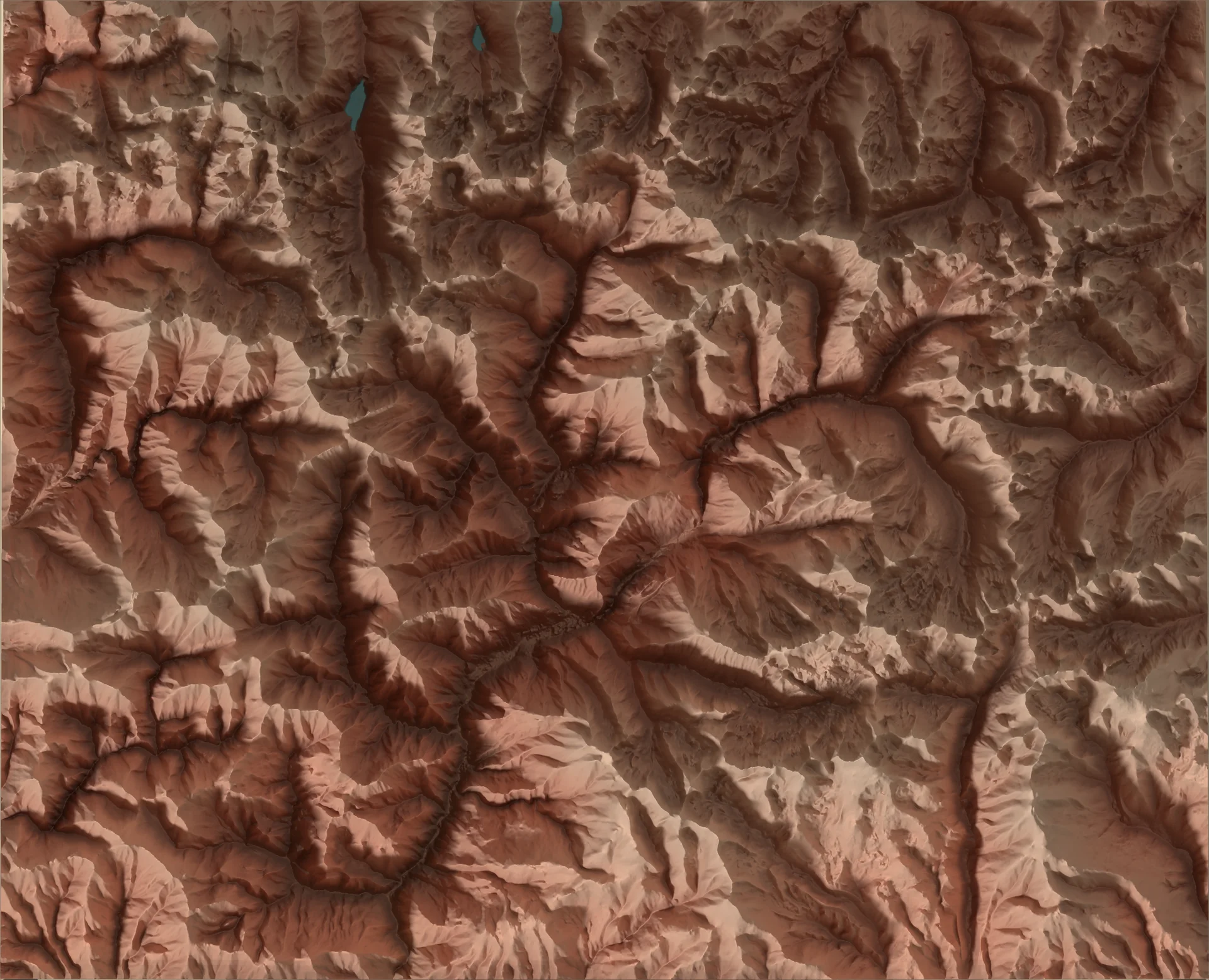 Ray-traced relief map of Andorra