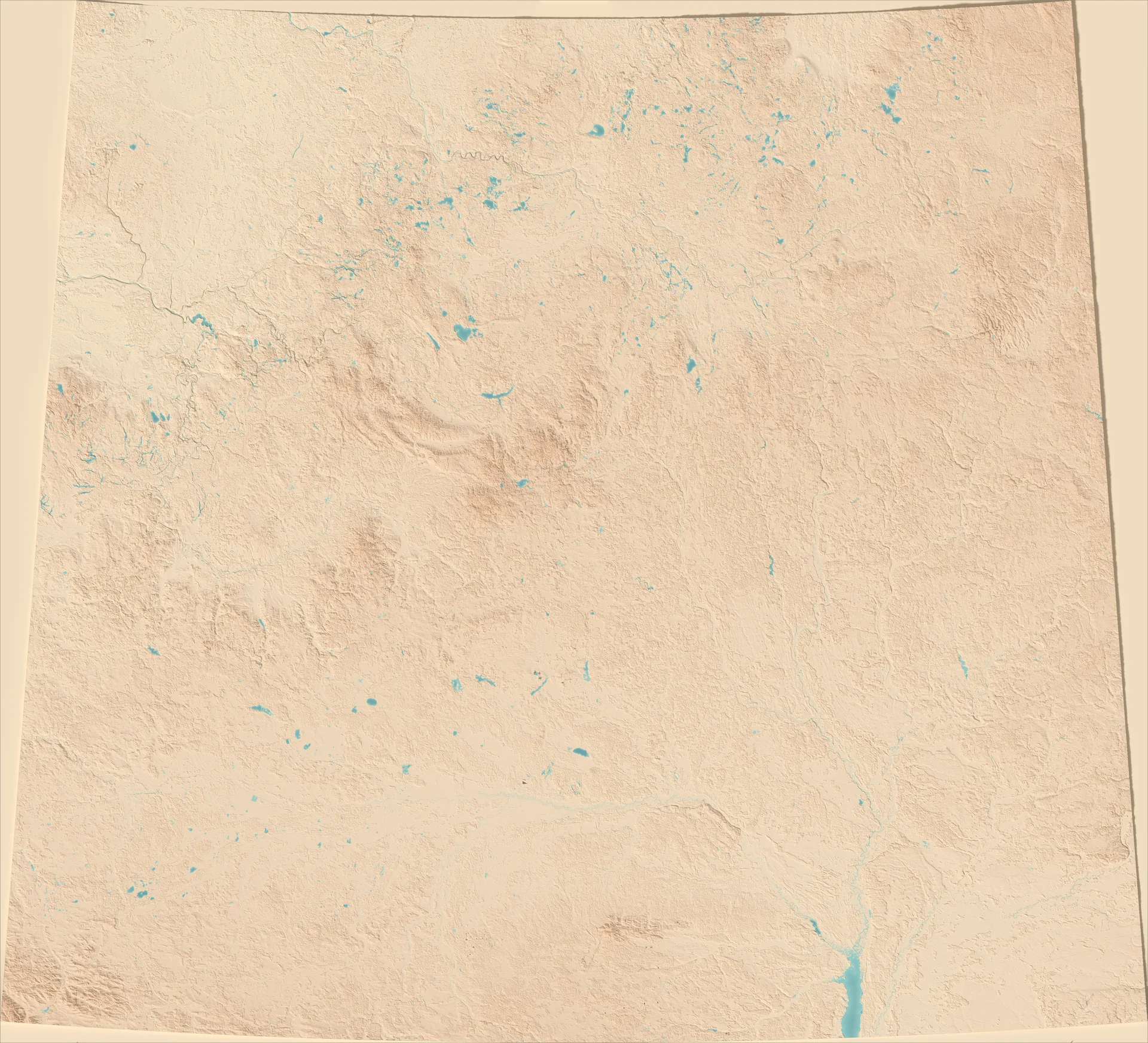 Ray-traced relief map of Belarus