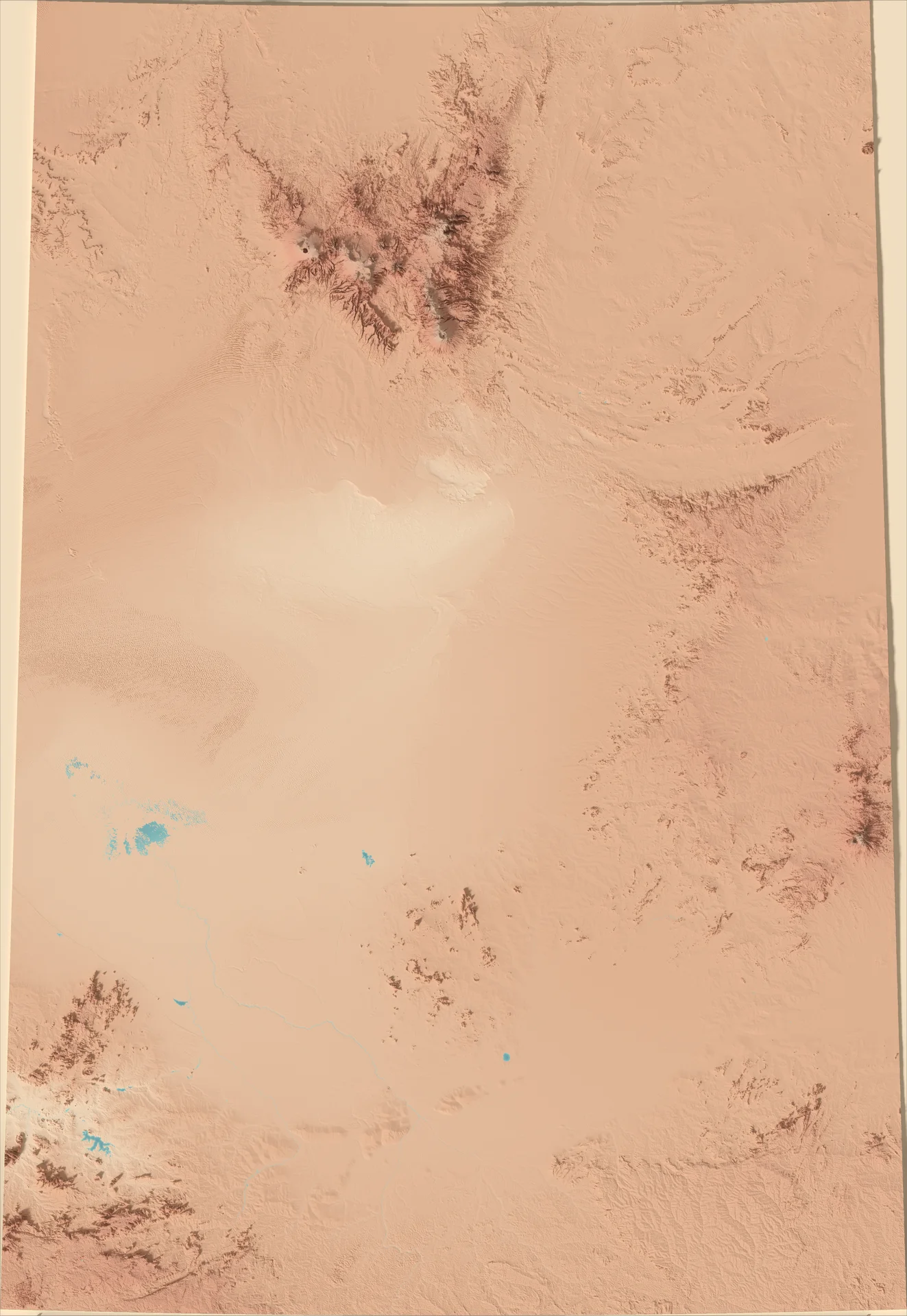 Ray-traced relief map of Chad