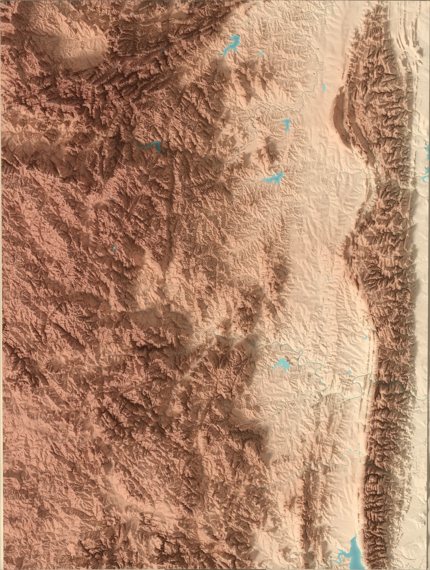 Ray-traced relief map of eSwatini