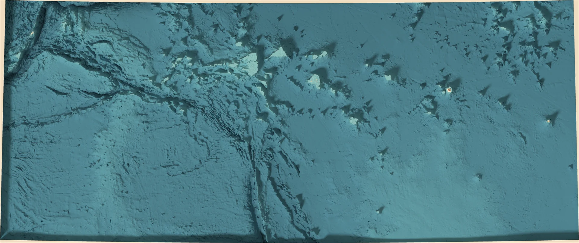 Ray-traced relief map of Federated States of Micronesia