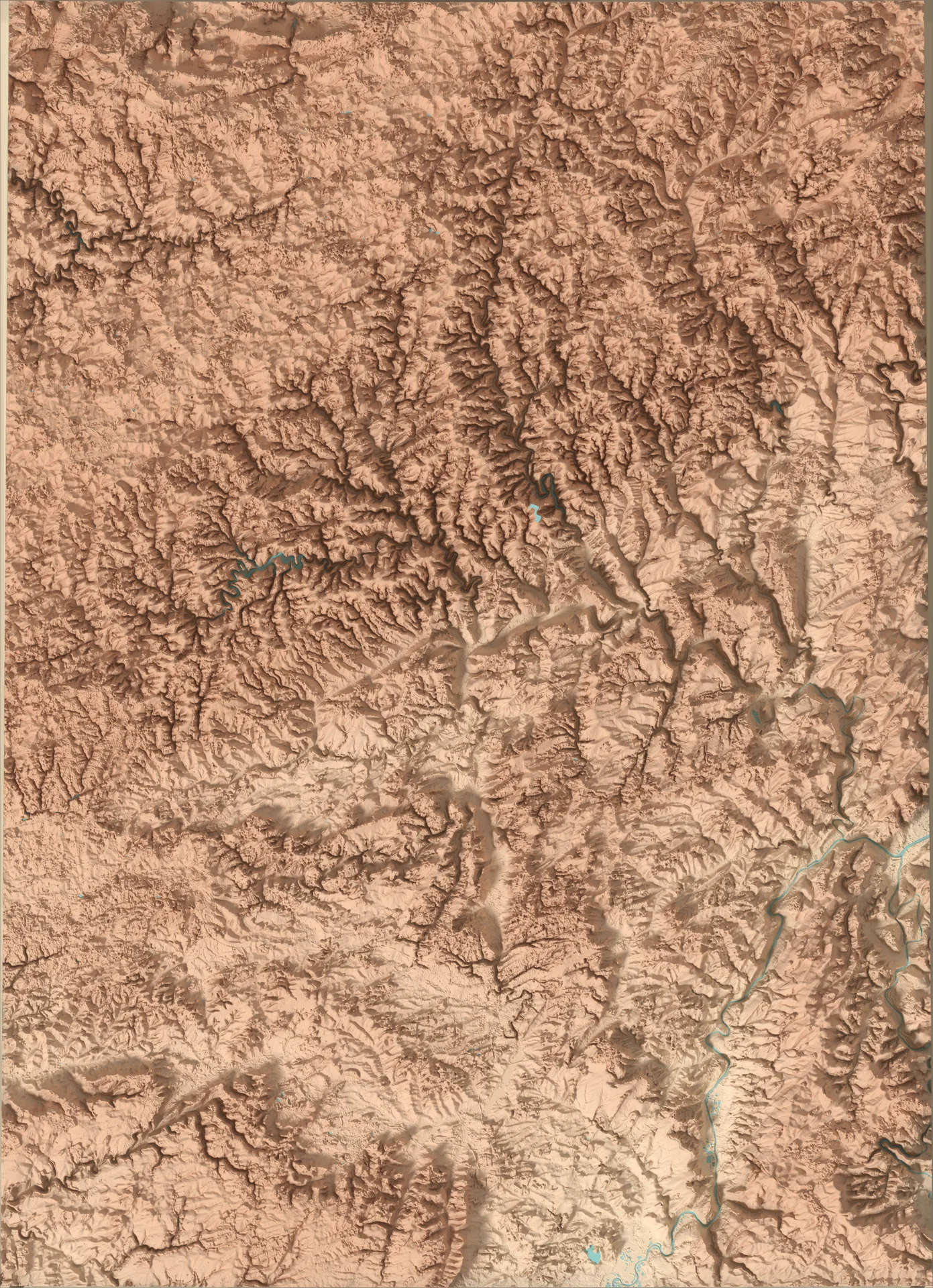 Ray-traced relief map of Luxembourg