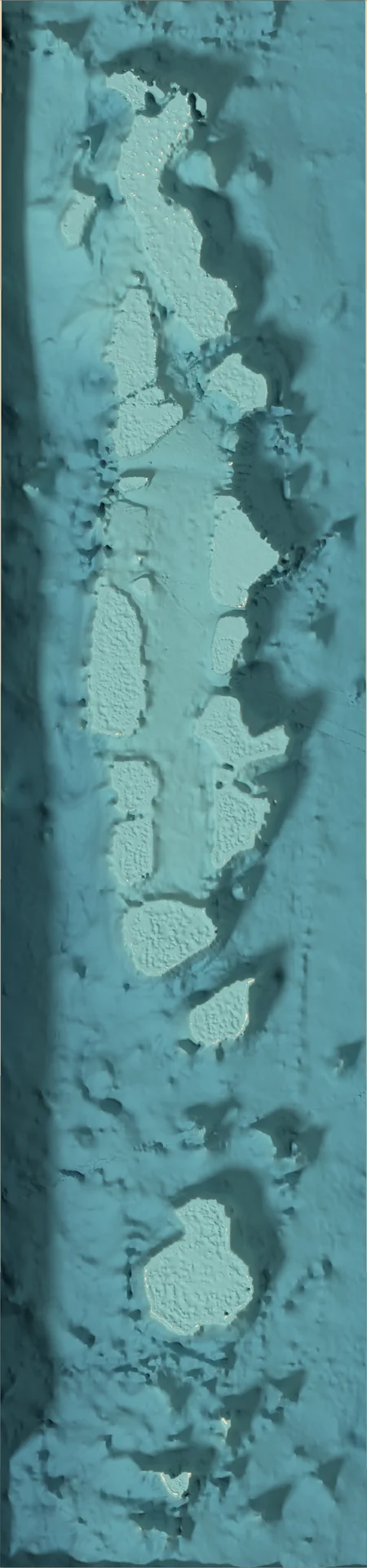 Ray-traced relief map of Maldives