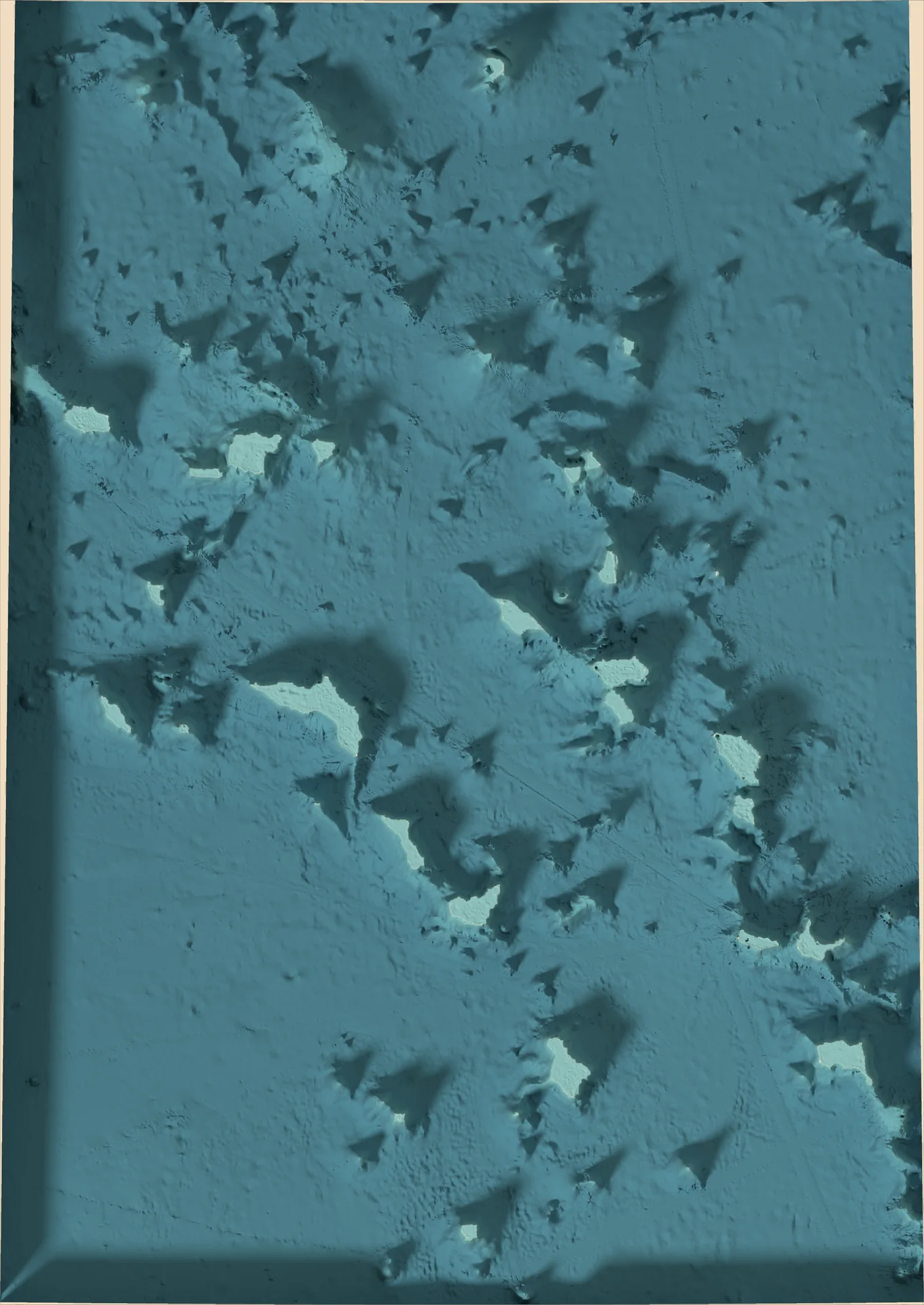Ray-traced relief map of Marshall Islands