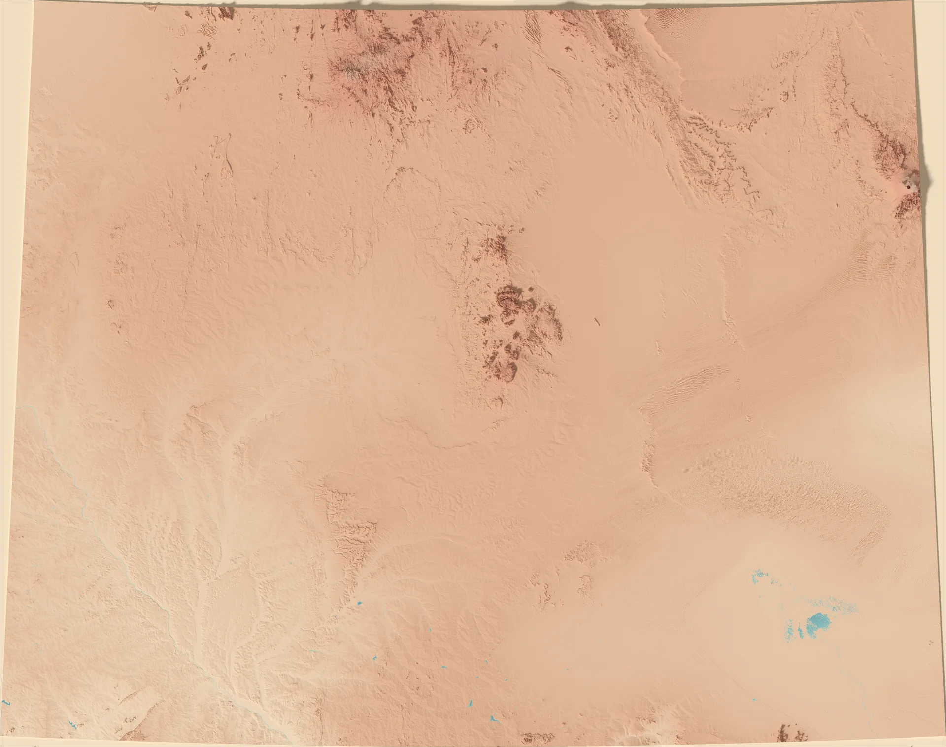 Ray-traced relief map of Niger