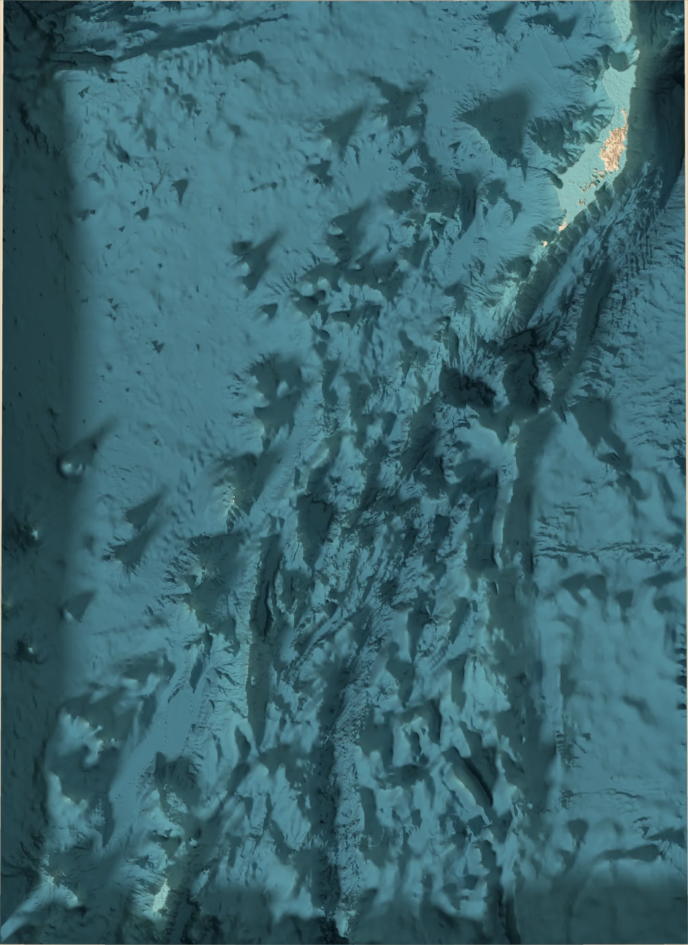Ray-traced relief map of Palau