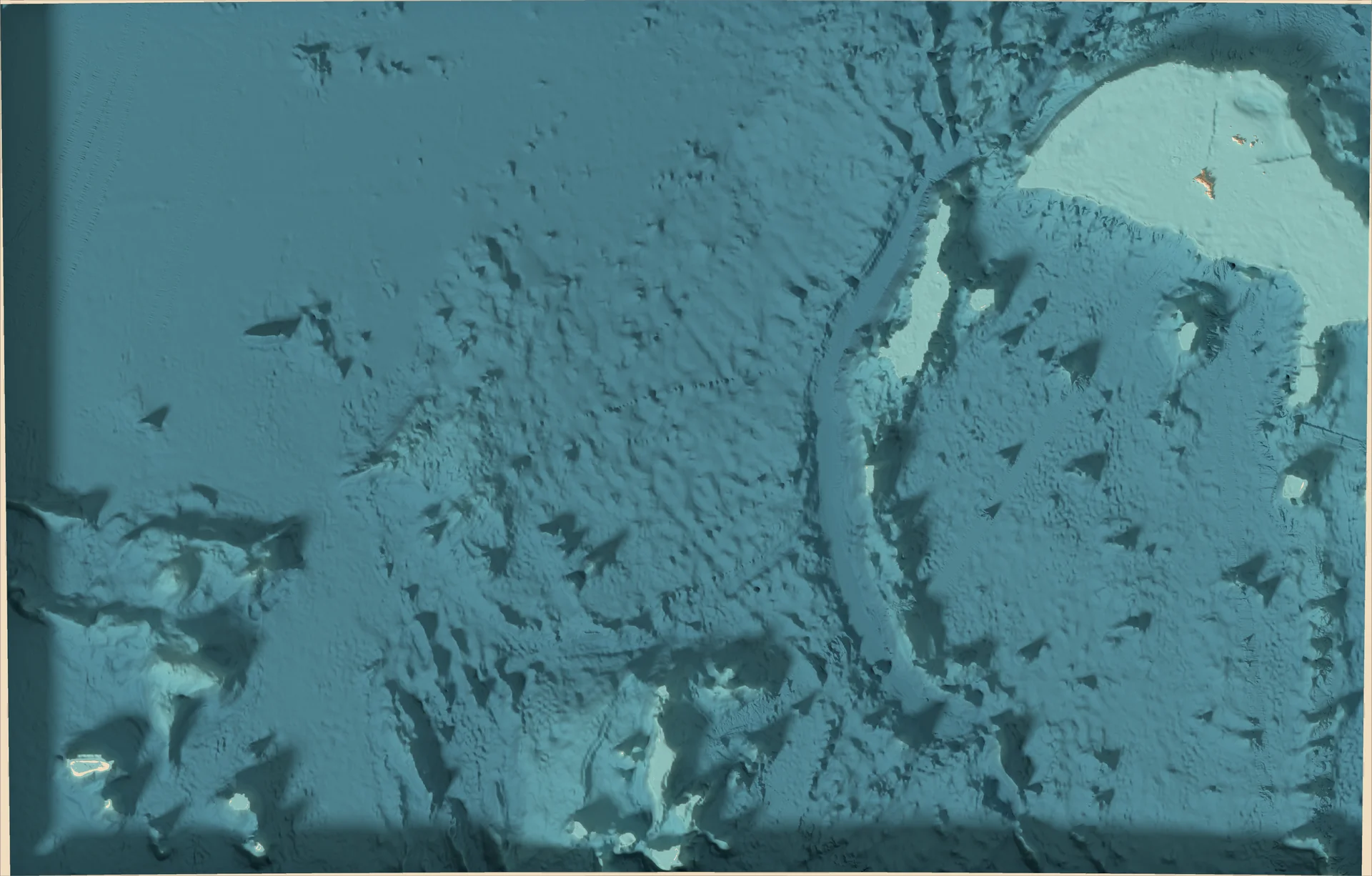 Ray-traced relief map of Seychelles