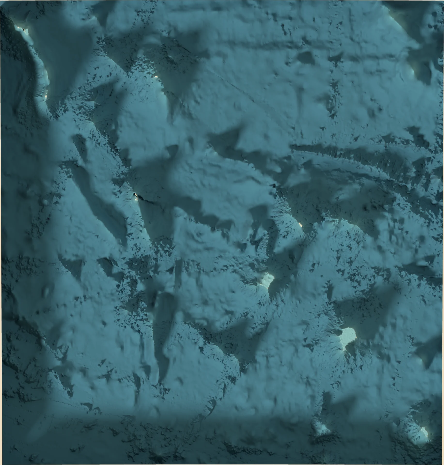 Ray-traced relief map of Tuvalu