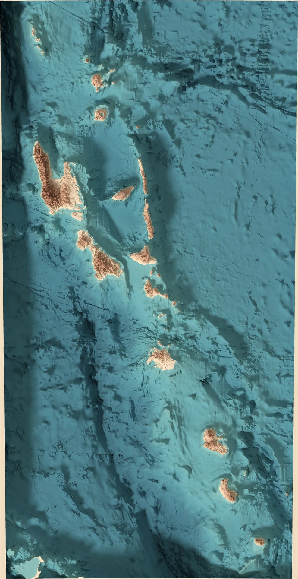 Ray-traced relief map of Vanuatu